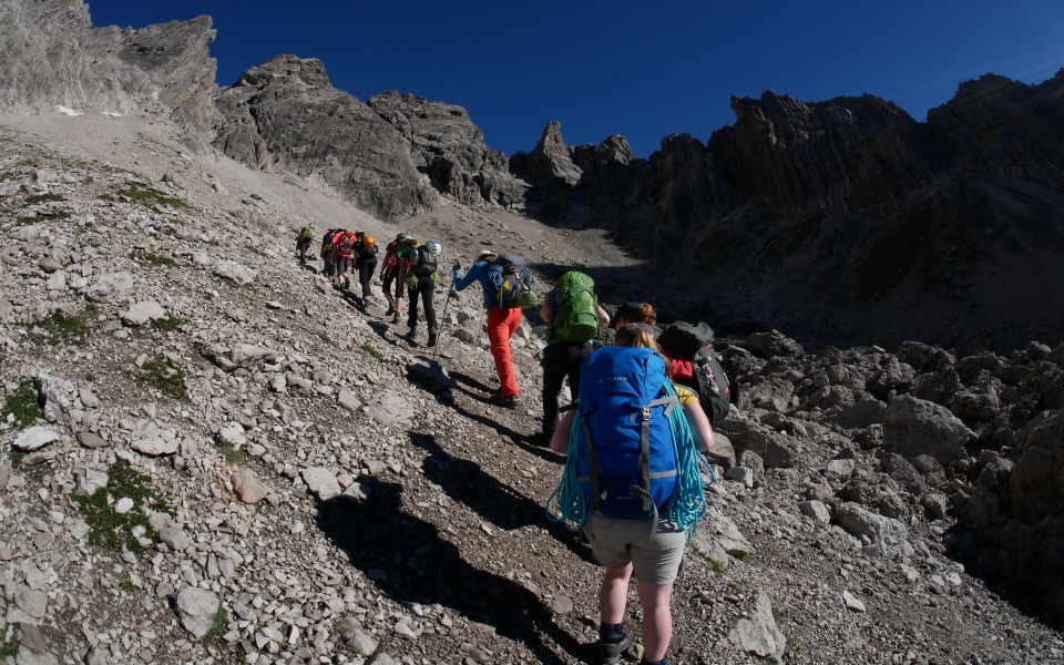 Aufstieg ins Kletterparadies