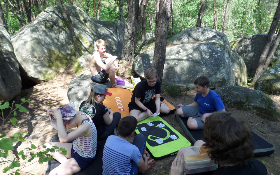 Pause zwischen den Felsen